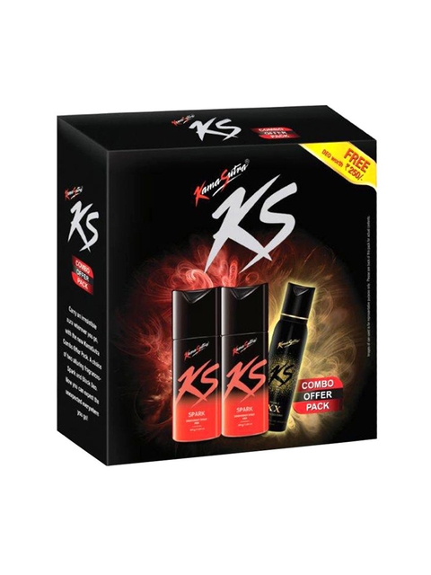 Kamasutra Men Pack of 3 Spark Spark XX Deodorant Combo Offer 420 ml