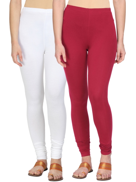 

Alena Women Pack of 2 Churidar Leggings, White