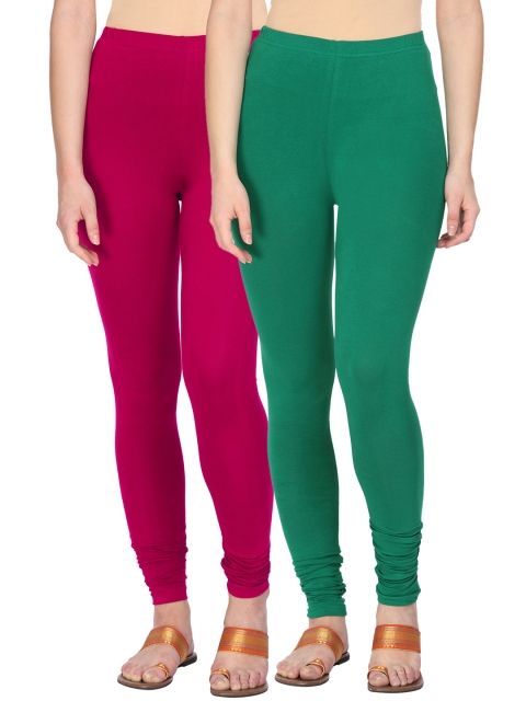 

Alena Women Pack of 2 Churidar Leggings, Red