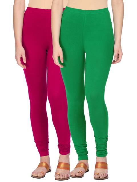 

Alena Women Pack of 2 Churidar Leggings, Red