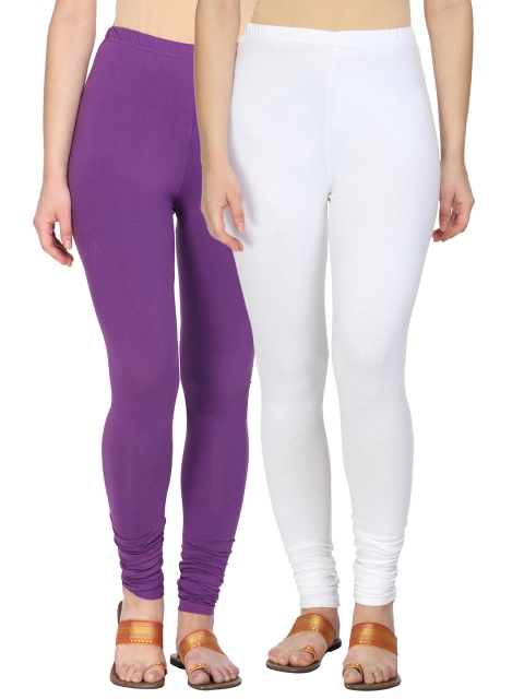 

Alena Women Pack of 2 Churidar Leggings, White