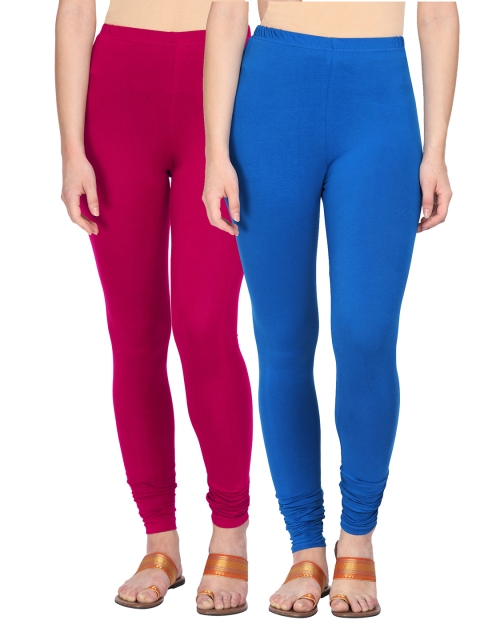 

Alena Women Pack of 2 Churidar Leggings, Red