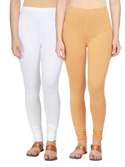 

Alena Women Pack of 2 Churidar Leggings, White