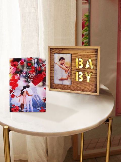 

Archies Multicoloured Combo of Valentines Day Photo Frame & Greeting Card, Multi