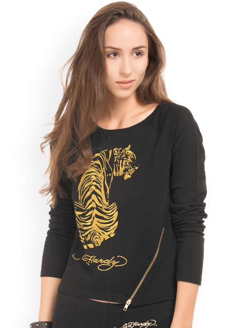 

Ed Hardy Women Black Printed Sweatshirt