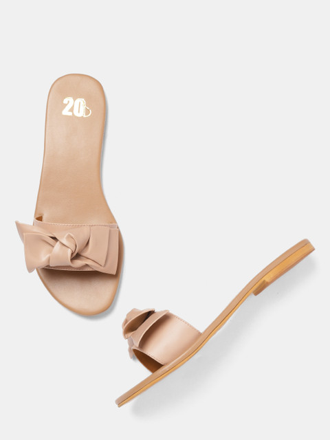 

20Dresses Women Beige Solid Open Toe Flats