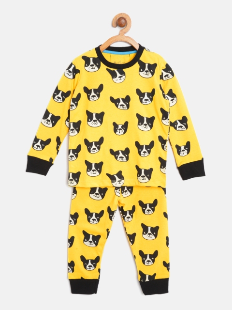 

Lazy Shark Boys Yellow & Black Printed Night Suit LSNF0008