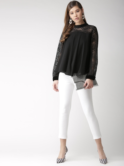 

Antheaa Women Black Solid A-Line Top