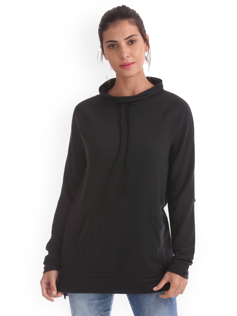 

Aeropostale Women Black Solid Sweatshirt