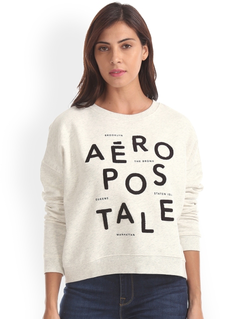 

Aeropostale Women Beige Printed Sweatshirt