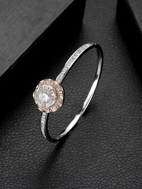 

Designs By Jewels Galaxy Rhodium-Plated Handcrafted Cuff Bracelet, Silver