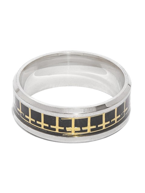 

The Bro Code Men Silver Toned & Black Finger Ring