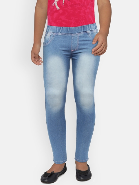 

612 league Girls Blue Regular Fit High-Rise Clean Look Jeans