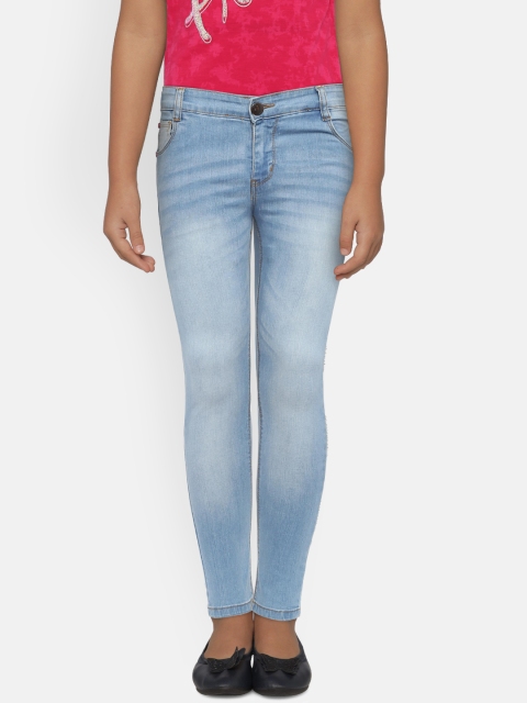 

612 league Girls Blue Regular Fit Mid-Rise Clean Look Stretchable Jeans