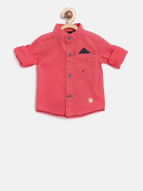 

612 league Boys Red & White Regular Fit Printed Casual Shirt
