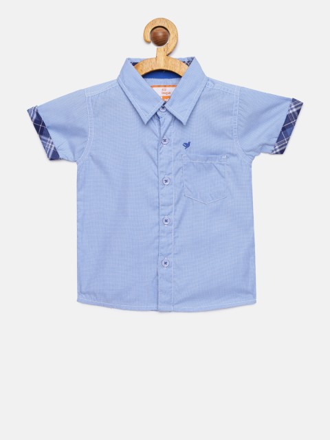 

612 league Boys Blue Regular Fit Solid Casual Shirt
