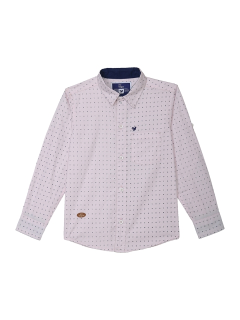 

612 league Boys Pink Regular Fit Printed Casual Shirt