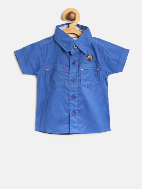 

612 league Boys Blue Regular Fit Solid Casual Shirt