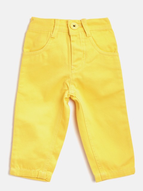 

612 league Boys Yellow Solid Regular Trousers