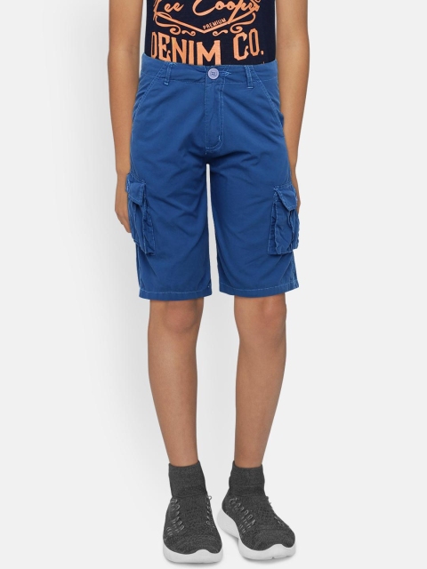 

612 league Boys Blue Solid Regular Fit Cargo Shorts