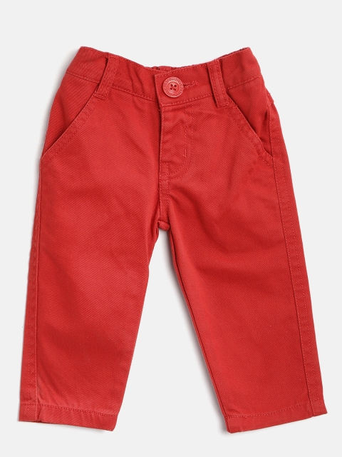 

612 league Boys Red Regular Fit Solid Trousers