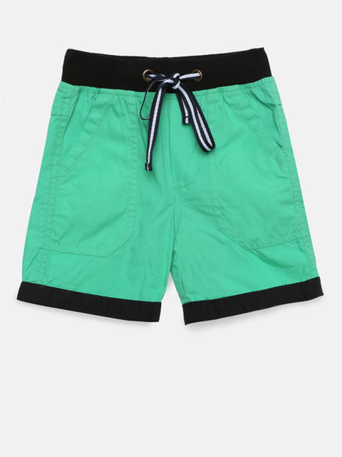 

612 league Boys Green Solid Regular Fit Shorts