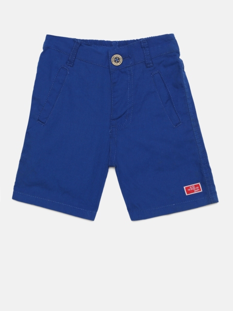 

612 league Boys Blue Solid Regular Fit Shorts