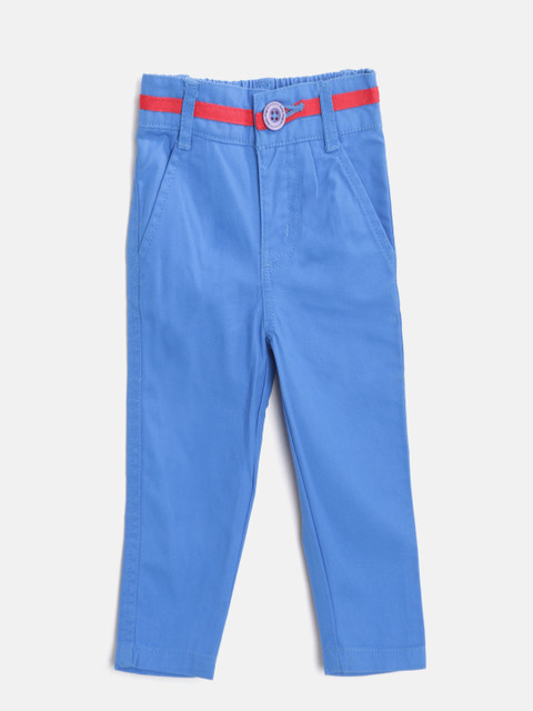 

612 league Boys Blue Regular Fit Solid Trousers
