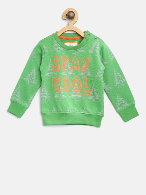 

612 league Boys Green Printed Sweatshirt