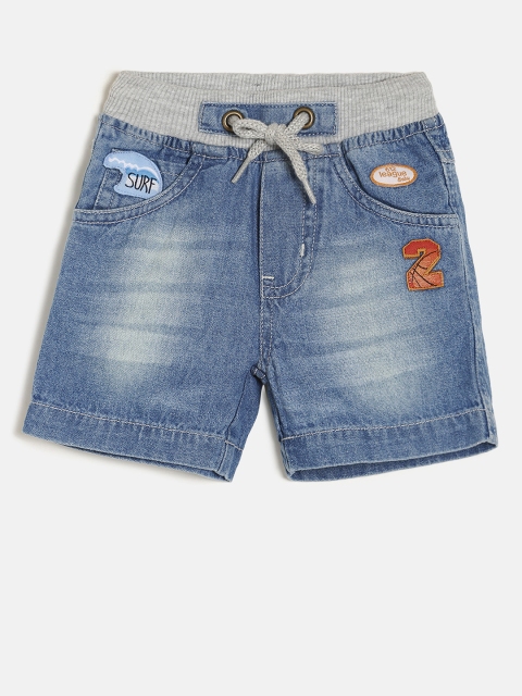 

612 league Boys Blue Regular Fit Denim Shorts