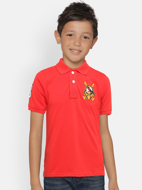 

612 league Boys Red Solid T-shirt