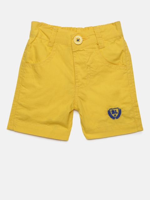 

612 league Boys Yellow Solid Regular Fit Shorts