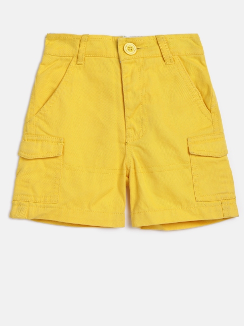 

612 league Boys Yellow Solid Regular Fit Shorts