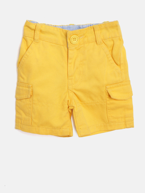 

612 league Boys Yellow Solid Regular Fit Cargo Shorts