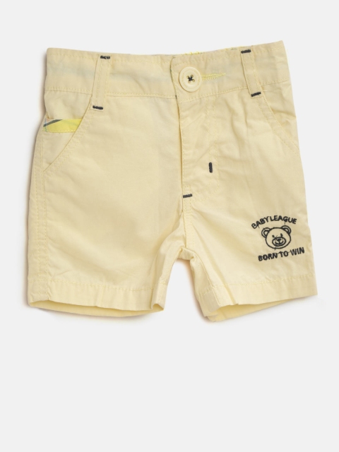

612 league Boys Yellow Solid Regular Fit Shorts