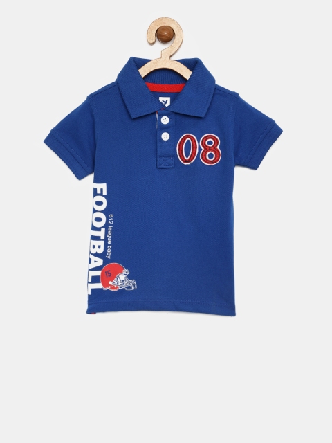

612 league Boys Blue Printed T-shirt