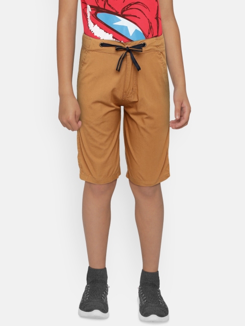 

612 league Boys Brown Solid Regular Fit Shorts