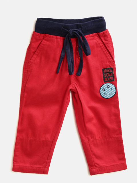 

612 league Boys Red Regular Fit Solid Trousers