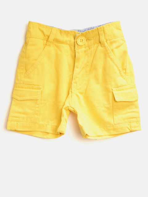 

612 league Boys Yellow Solid Regular Fit Cargo Shorts