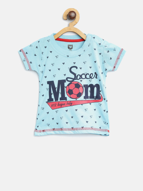 

612 league Boys Blue Printed Round Neck T-shirt