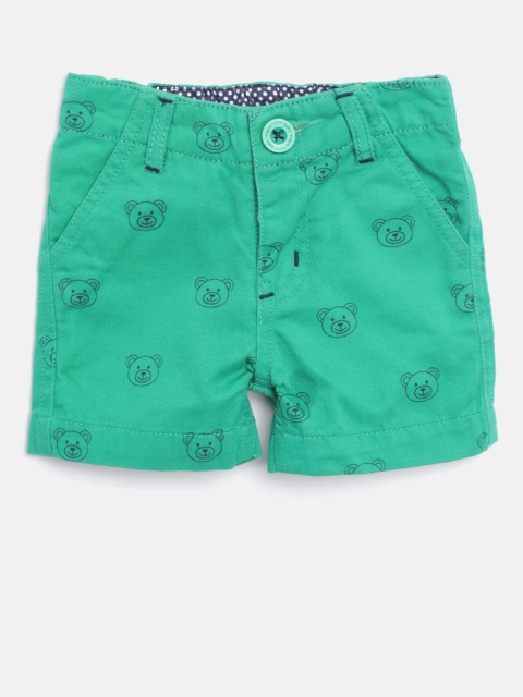 

612 league Boys Green Printed Regular Fit Shorts