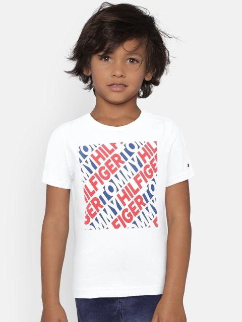 

Tommy Hilfiger Boys White Printed Round Neck T-shirt