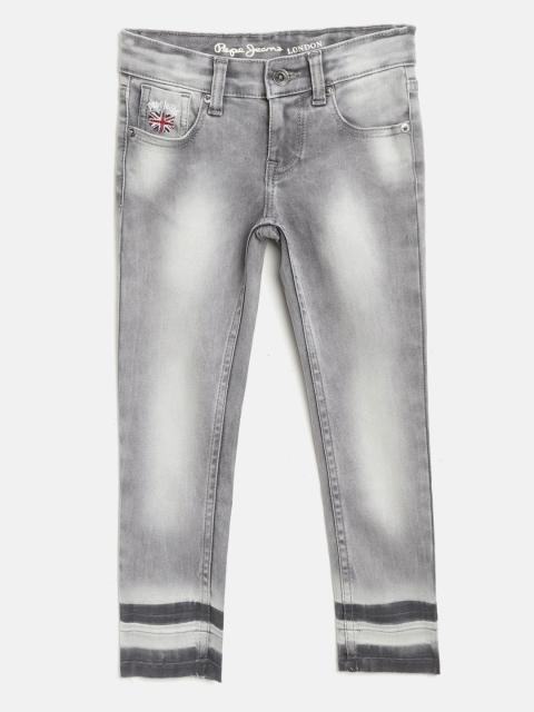 

Pepe Jeans Girls Grey Washed Skinny Fit Mid-Rise Clean Look Stretchable Jeans