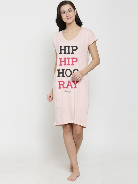 

Slumber Jill Women Pink Printed Sleep Shirt FS-010
