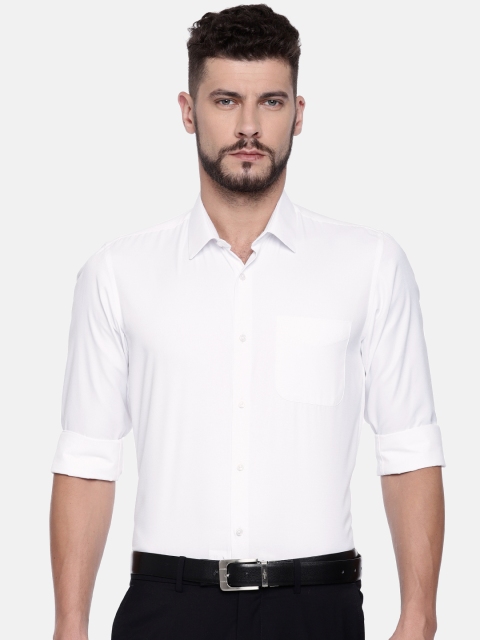

Peter England Men White Slim Fit Solid Formal Shirt
