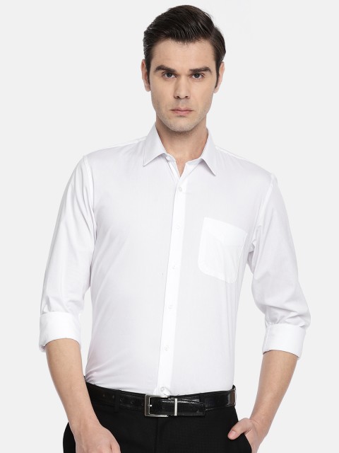 

Peter England Men White Slim Fit Solid Formal Shirt
