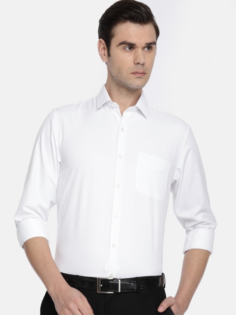 

Peter England Men White Slim Fit Solid Formal Shirt