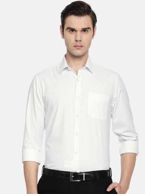 

Peter England Men White Slim Fit Self-Design Formal Shirt