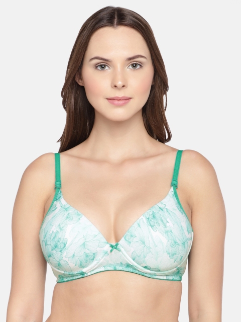 

Inner Sense Organic Cotton Antimicrobial Sustainable Padded Underwired Push-Up Bra (Green) ISB046