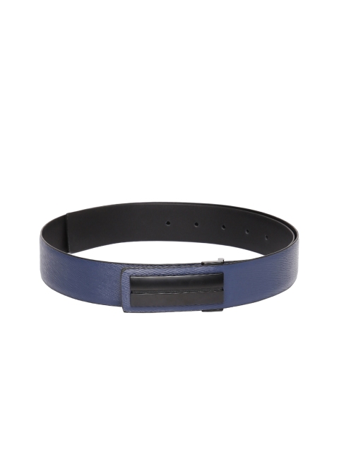 

INVICTUS Men Navy Blue Textured Leather Belt